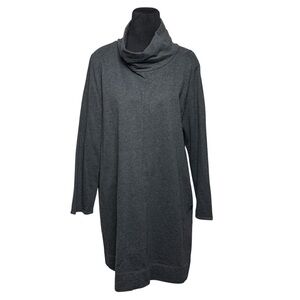 J. Jill Gray Tunic Sweater Dress SZ XL PureJill Turtleneck Lagenlook Comfy Casua